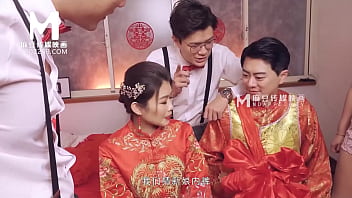 Personal wedding episode featuring Chinese model Liang Yun Fei in wonderful stocking and large fun bags